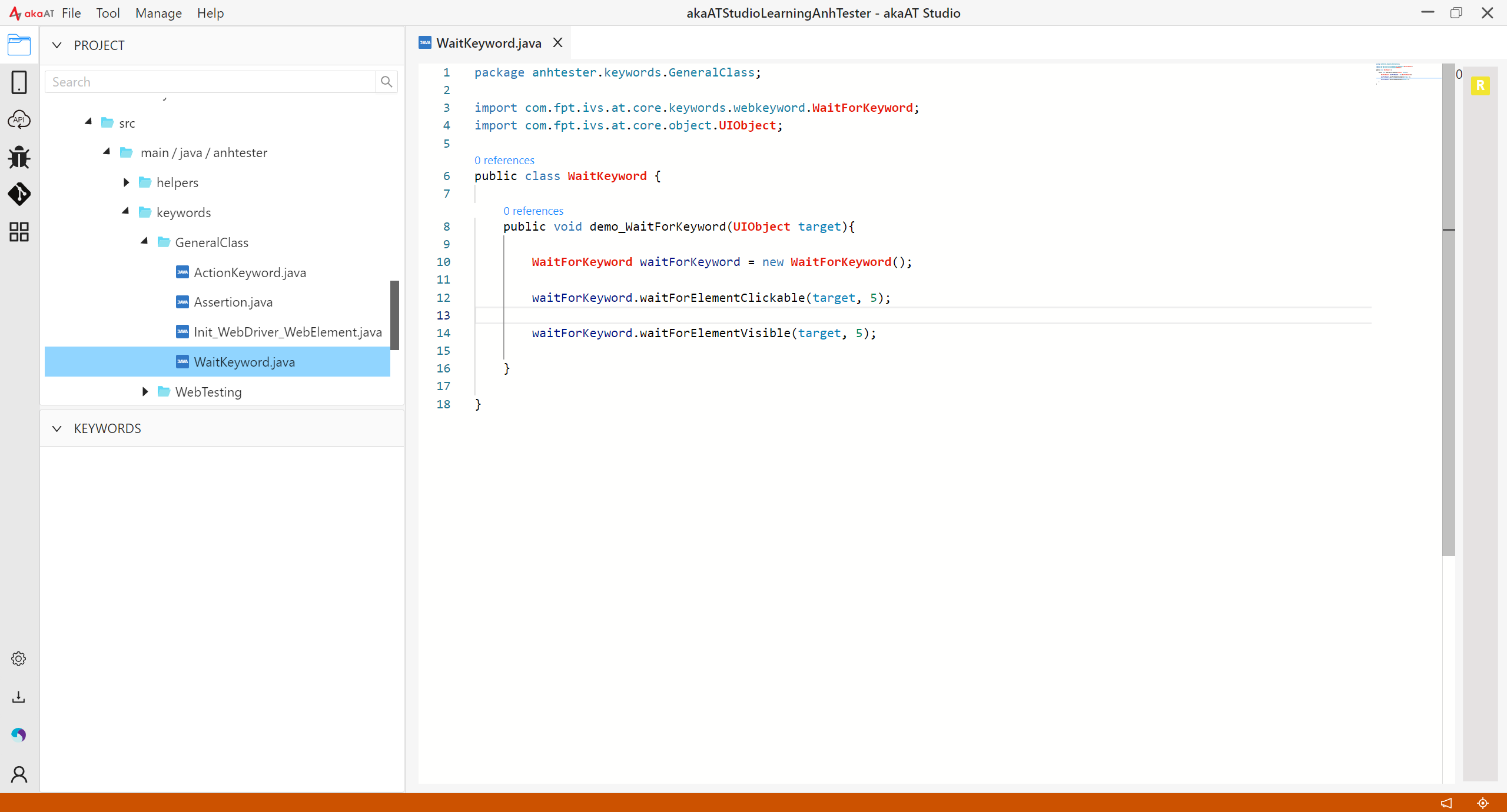 [akaAT Studio] Bài 18: Sử dụng lại Keywords của akaAT vào Custom Keywords | Anh Tester