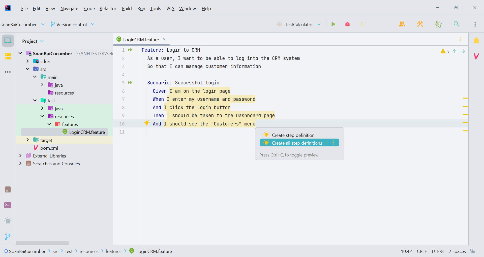 [Cucumber TestNG] Bài 3: Cài đặt Cucumber Framework với Maven project trên IntelliJ IDEA | Anh Tester