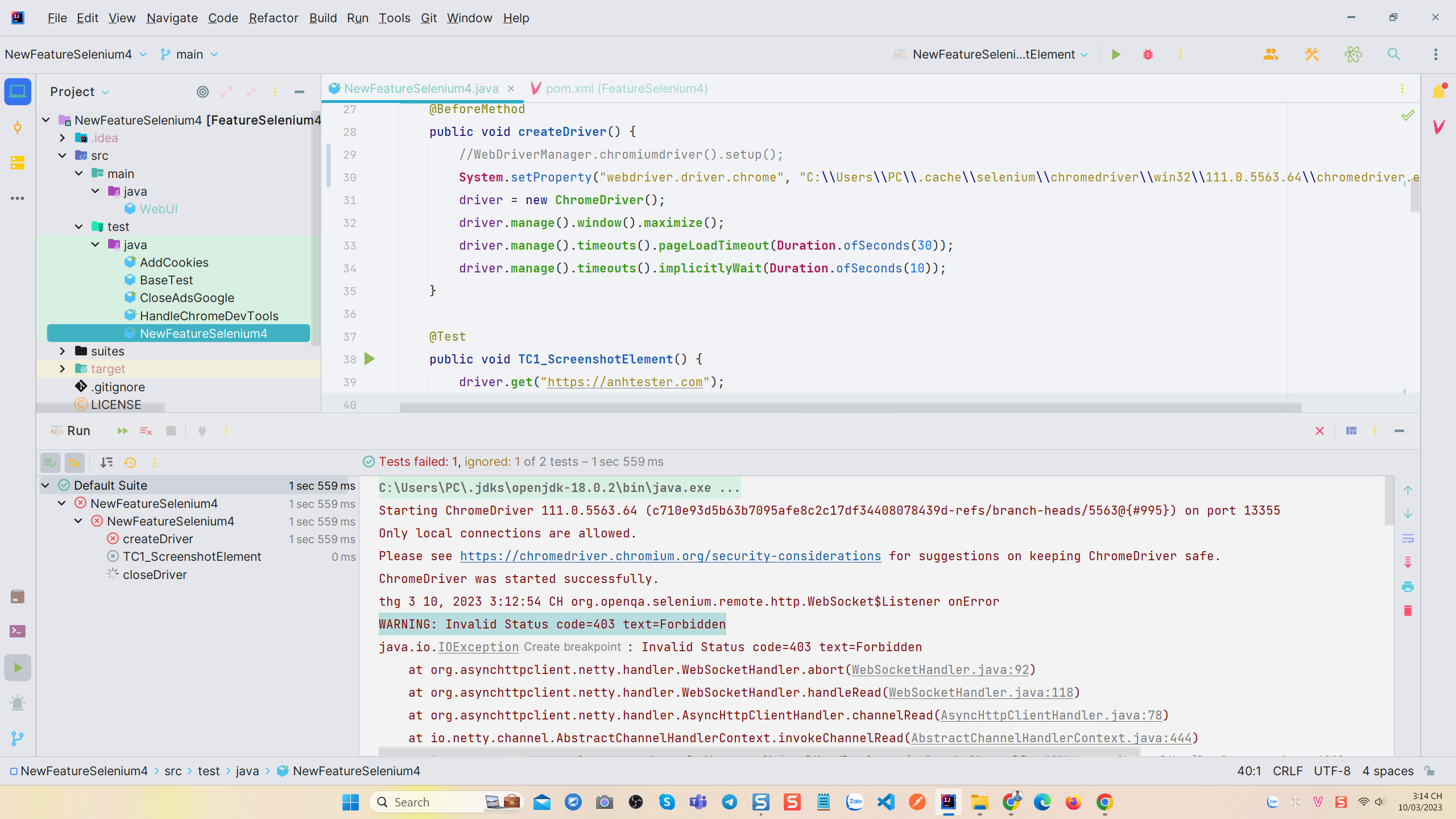 How to fix Invalid Status code=403 text=Forbidden on ChromeDriver 111 using Selenium | Anh Tester