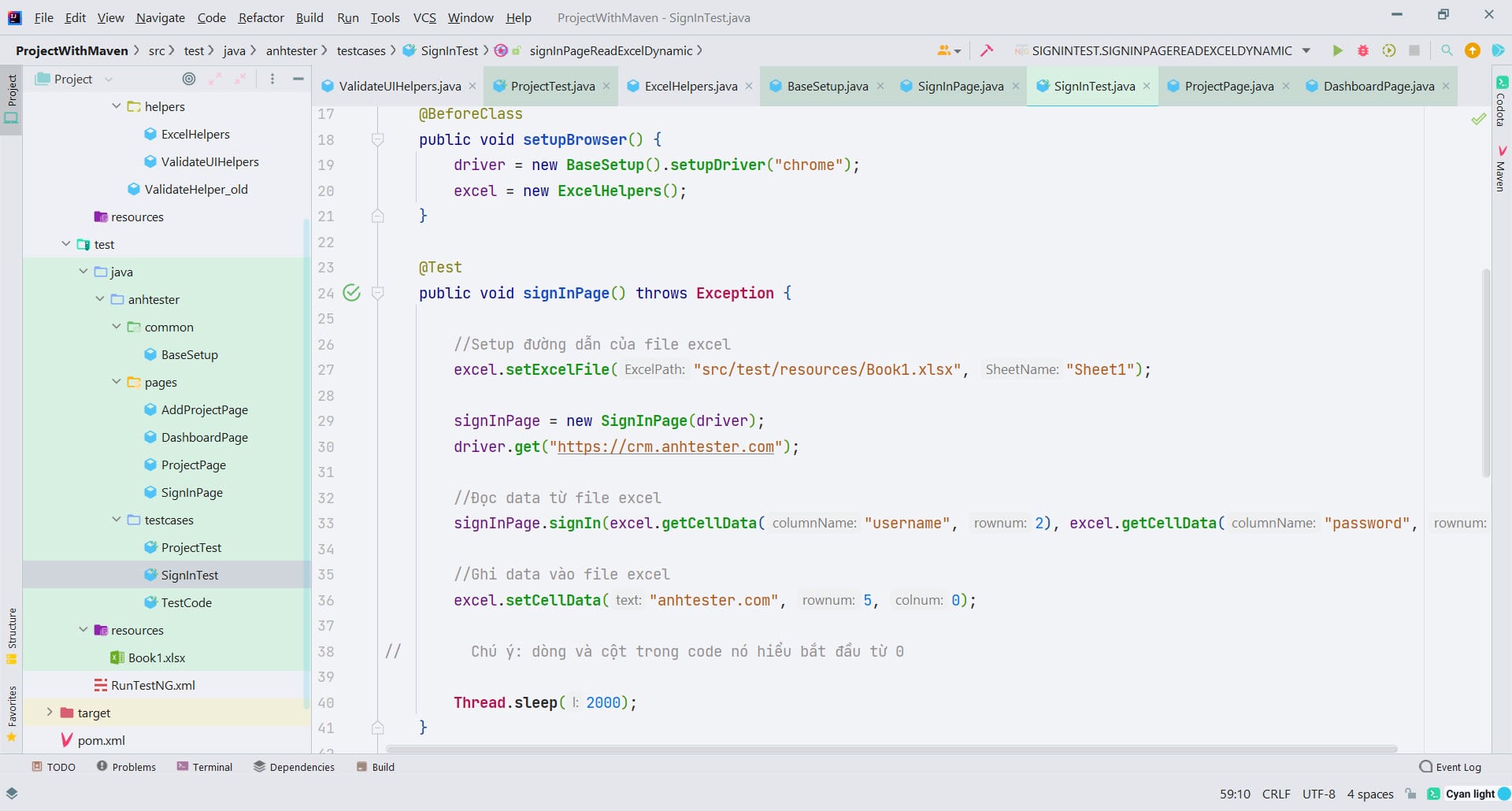 [Selenium Java] Bài 26: Đọc data test từ file Excel | Anh Tester