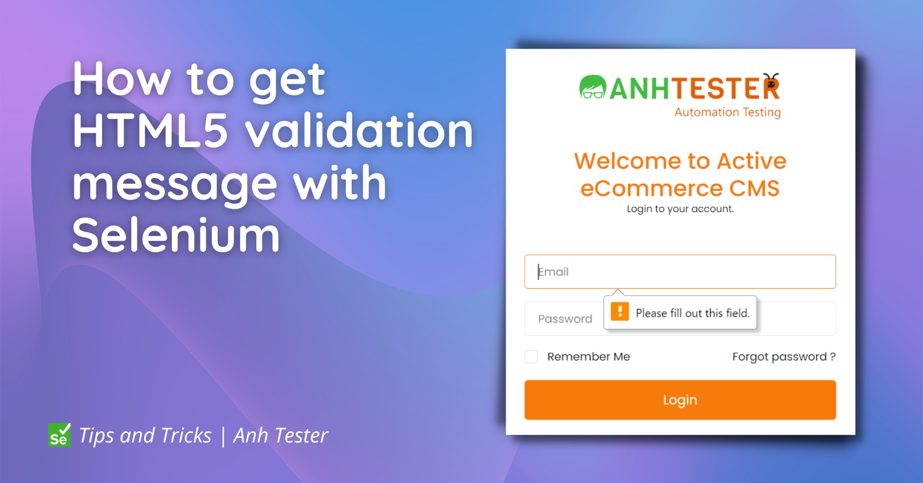 How to get HTML5 validation message with Selenium