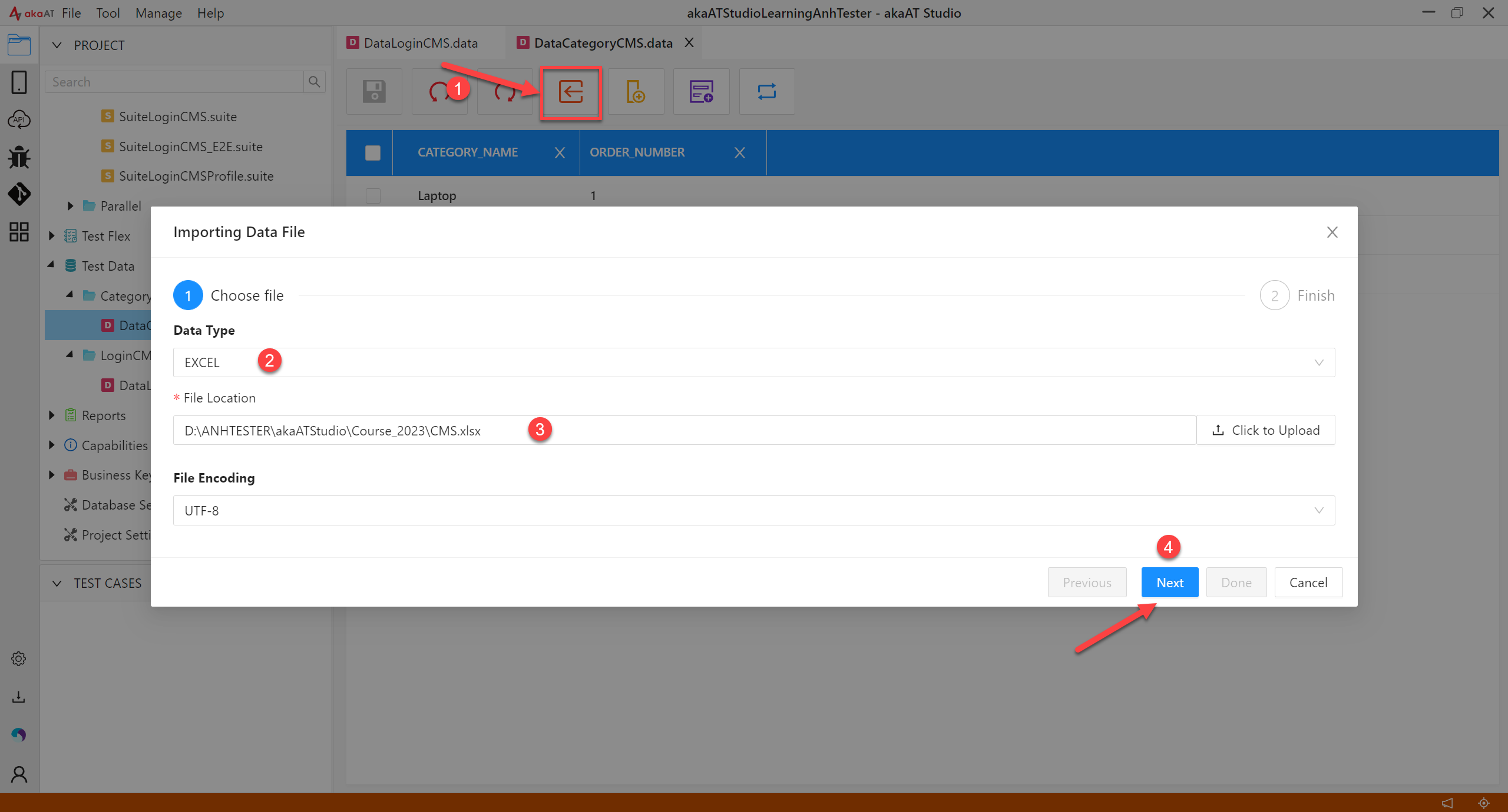 [akaAT Studio] Bài 13: Đọc data test từ Excel File với Test Data trên akaAT Studio | Anh Tester