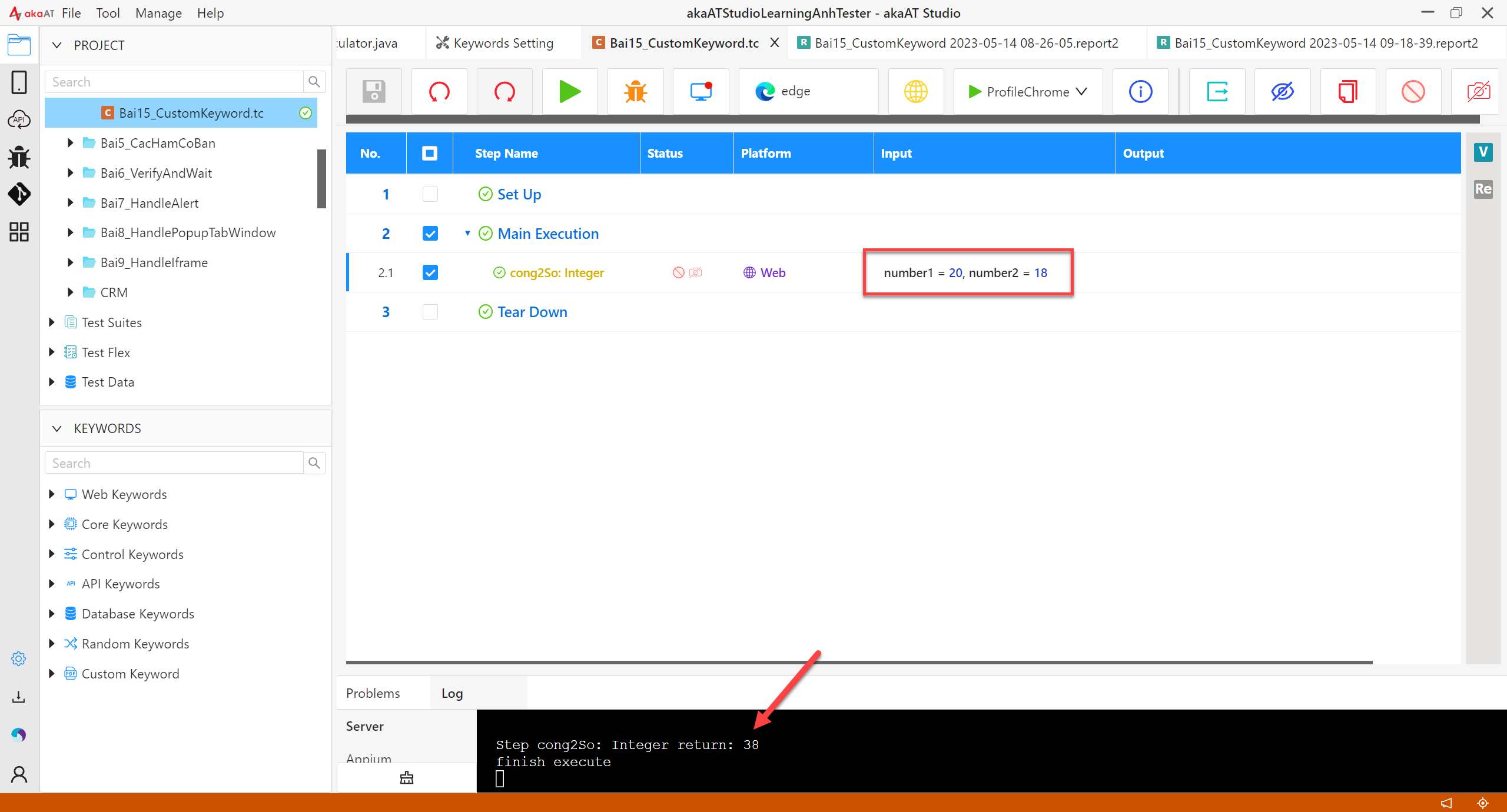 [akaAT Studio] Bài 15: Viết script với Custom Keyword trong akaAT Studio | Anh Tester