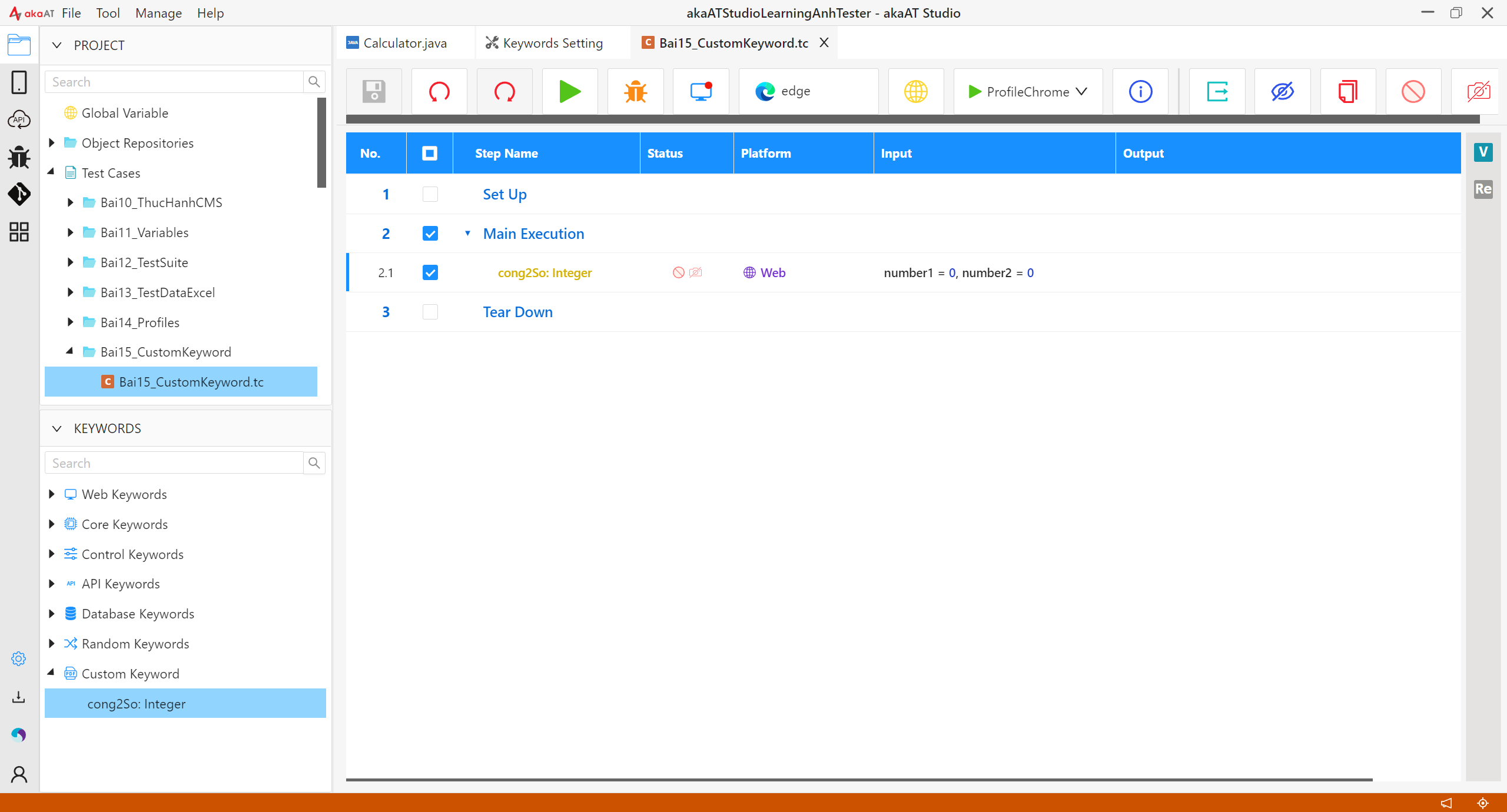 [akaAT Studio] Bài 15: Viết script với Custom Keyword trong akaAT Studio | Anh Tester