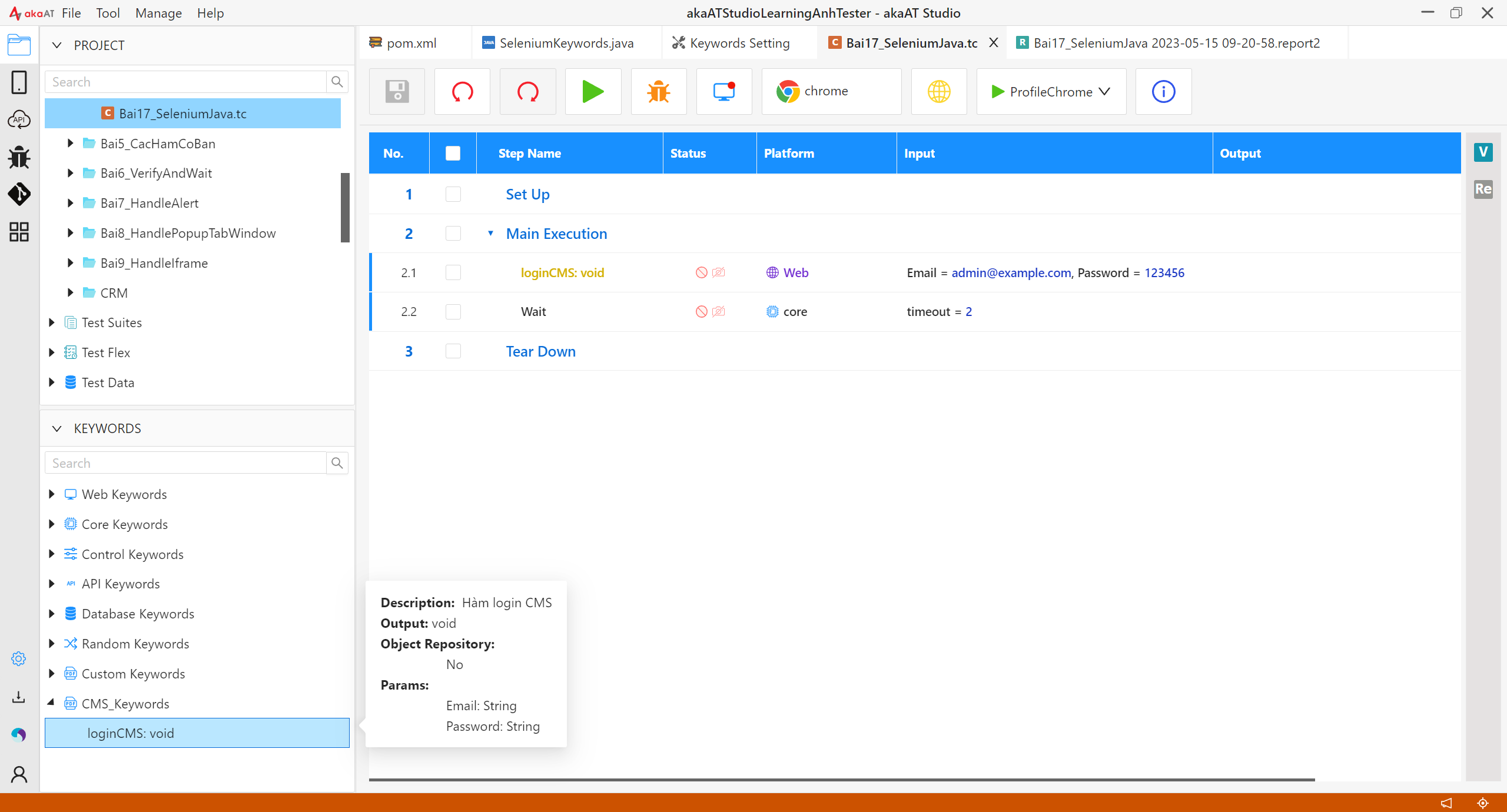[akaAT Studio] Bài 17: Viết Custom Keywords với Selenium Java trong akaAT Studio | Anh Tester