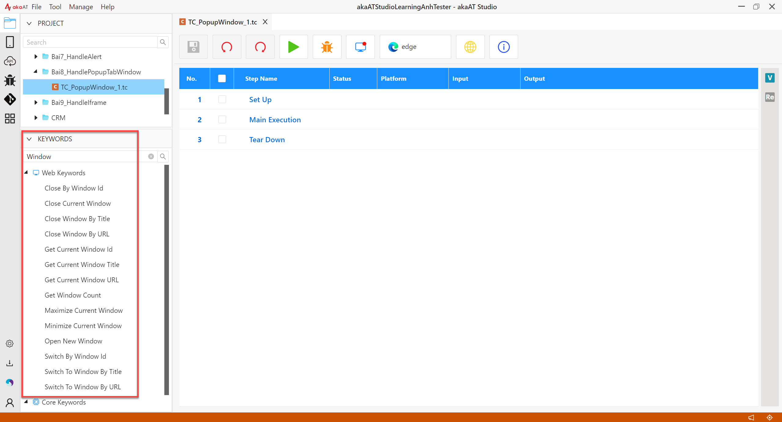 [akaAT Studio] Bài 8: Xử lý Popup Window và Tab trên website trong akaAT Studio | Anh Tester