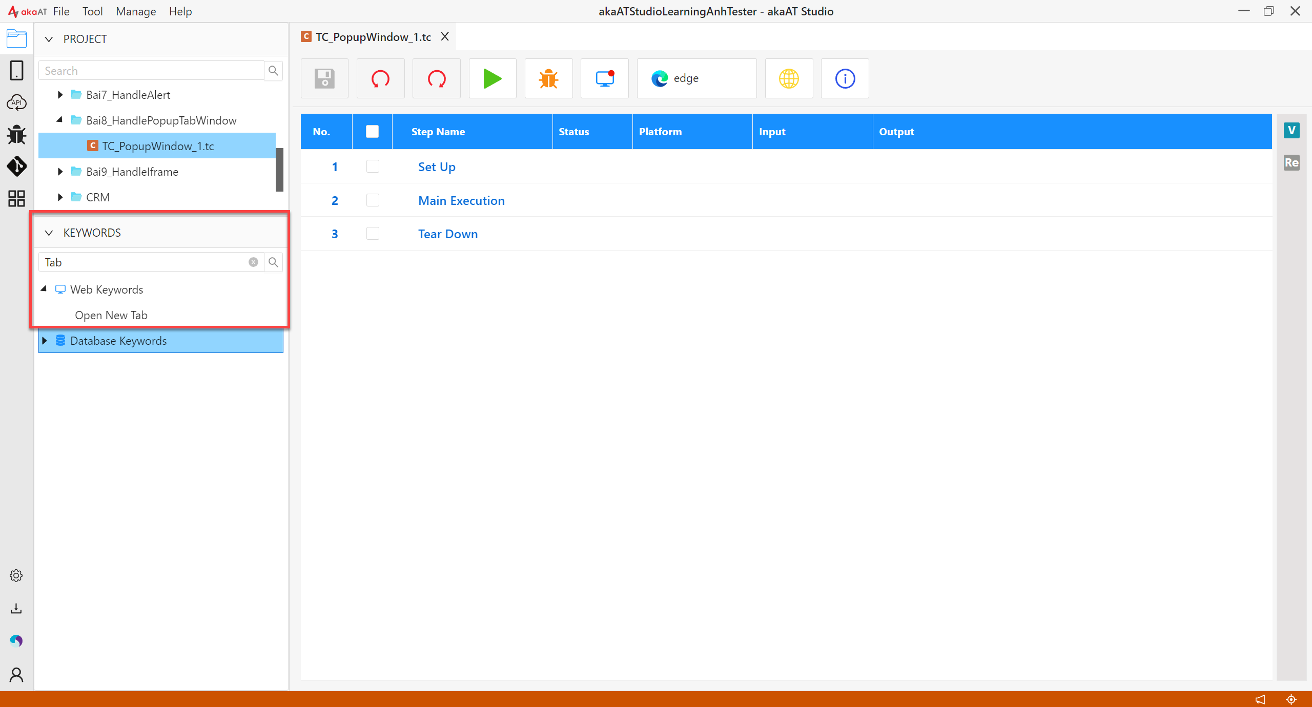 [akaAT Studio] Bài 8: Xử lý Popup Window và Tab trên website trong akaAT Studio | Anh Tester