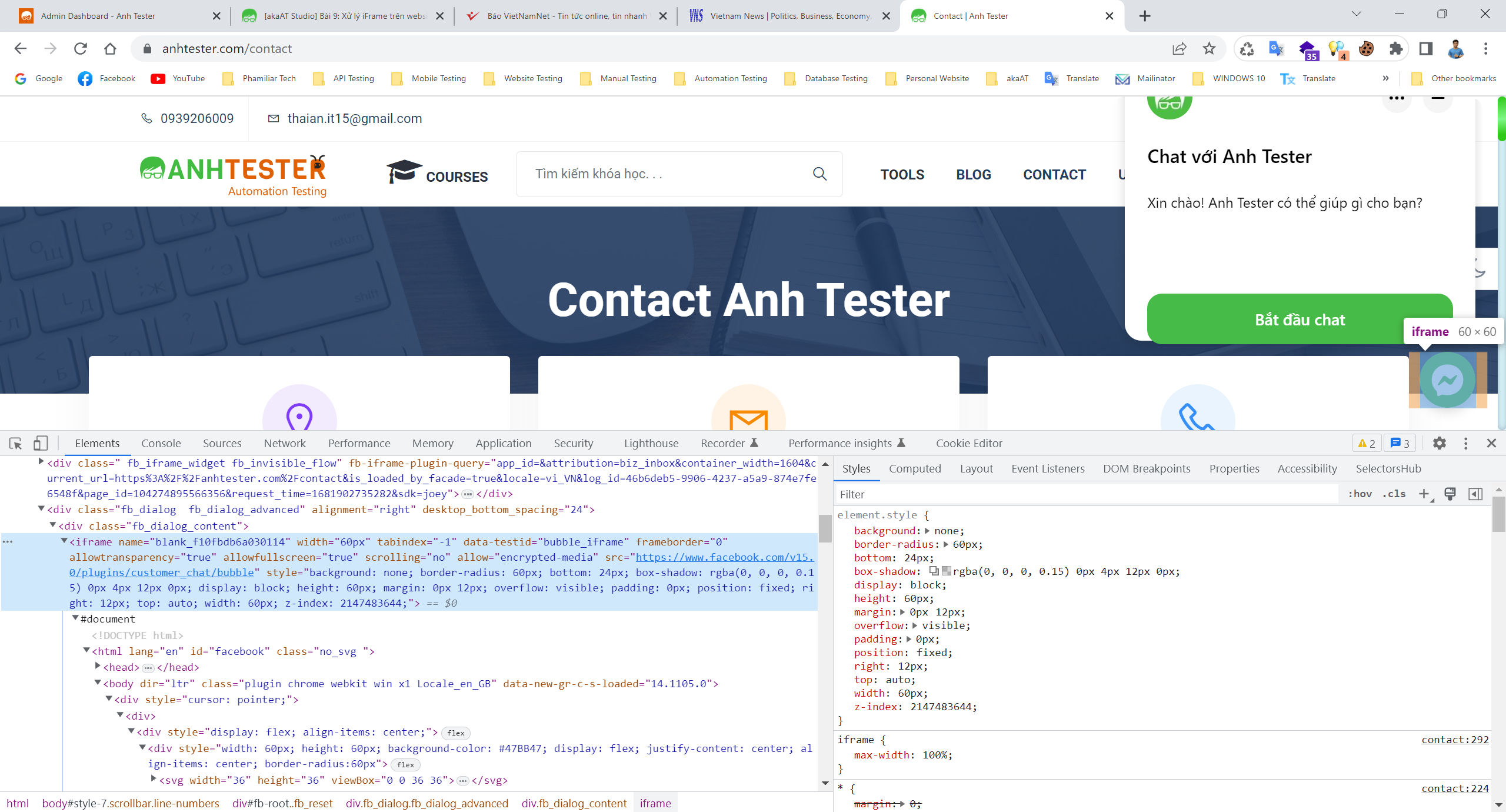 [akaAT Studio] Bài 9: Xử lý iFrame trên website trong akaAT Studio | Anh Tester