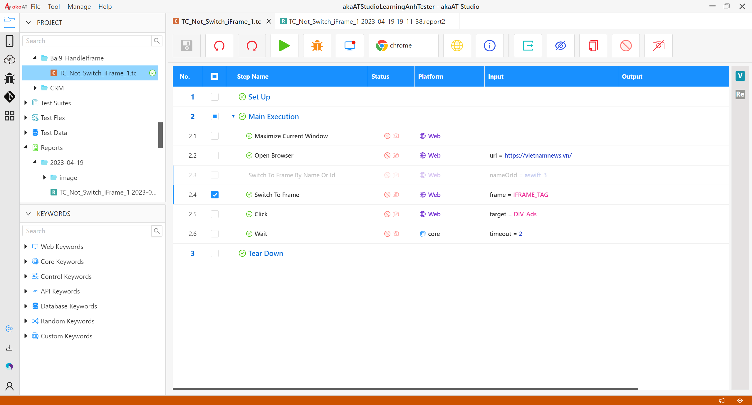 [akaAT Studio] Bài 9: Xử lý iFrame trên website trong akaAT Studio | Anh Tester
