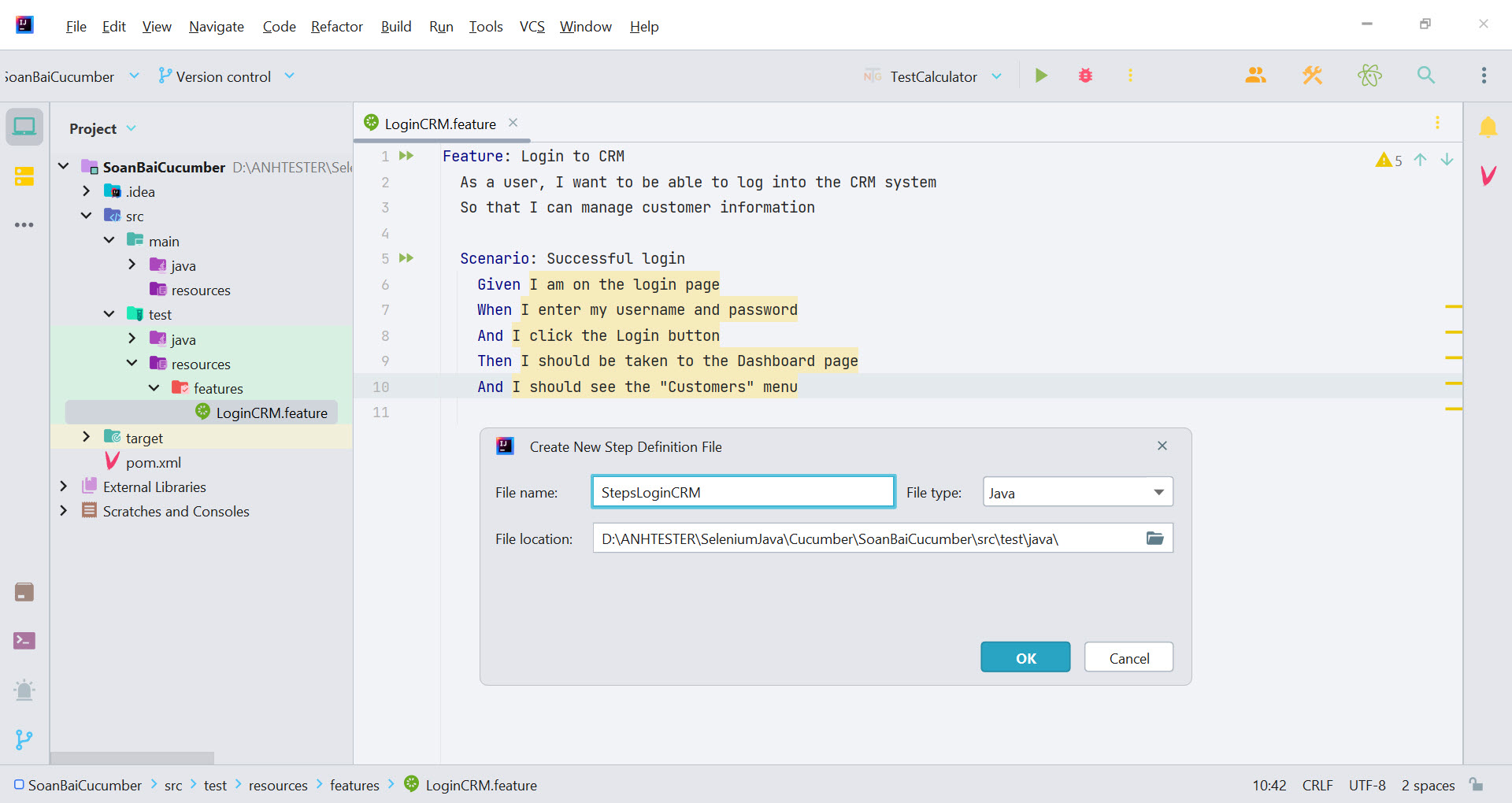 [Cucumber TestNG] Bài 4: Feature File và Step Definitions trong Cucumber | Anh Tester