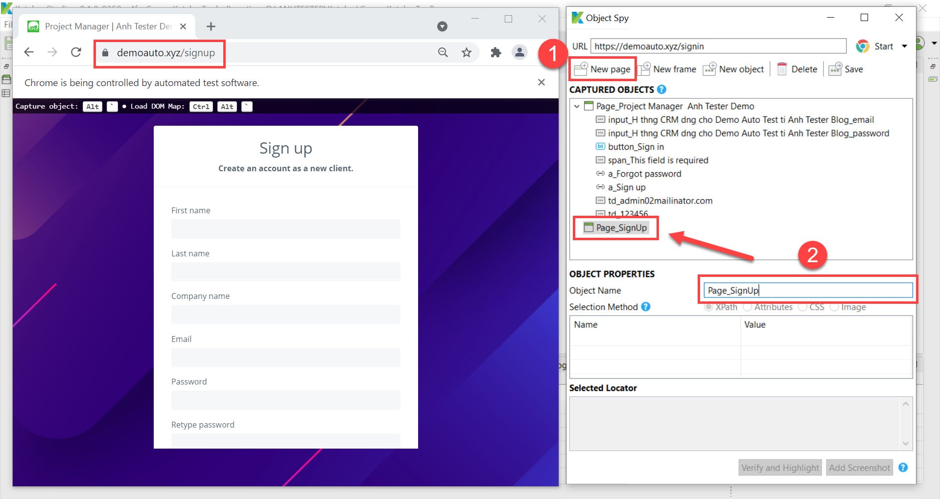 [Katalon] Bài 3: Sử dụng Spy Tool xác định Locators trong Katalon Studio | Anh Tester