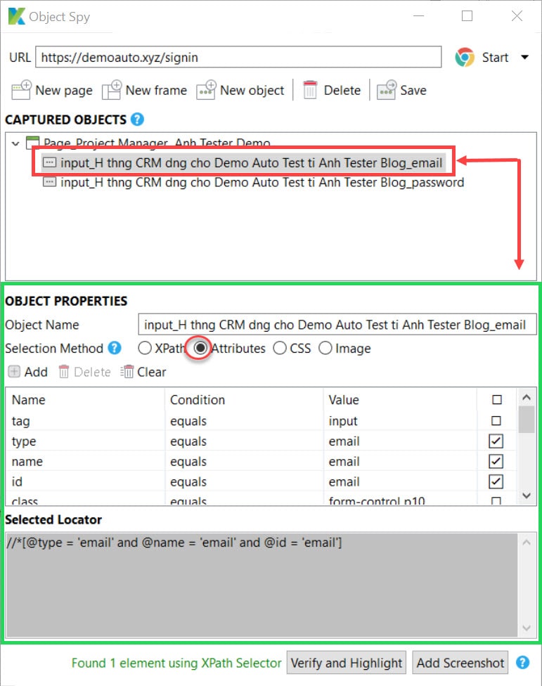 [Katalon] Bài 3: Sử dụng Spy Tool xác định Locators trong Katalon Studio | Anh Tester