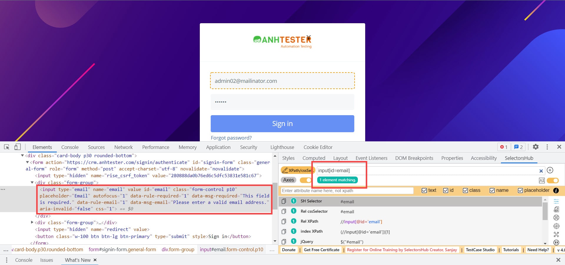 [Selenium Java] Bài 5: Cách xác định Locators của Element trên website | Anh Tester