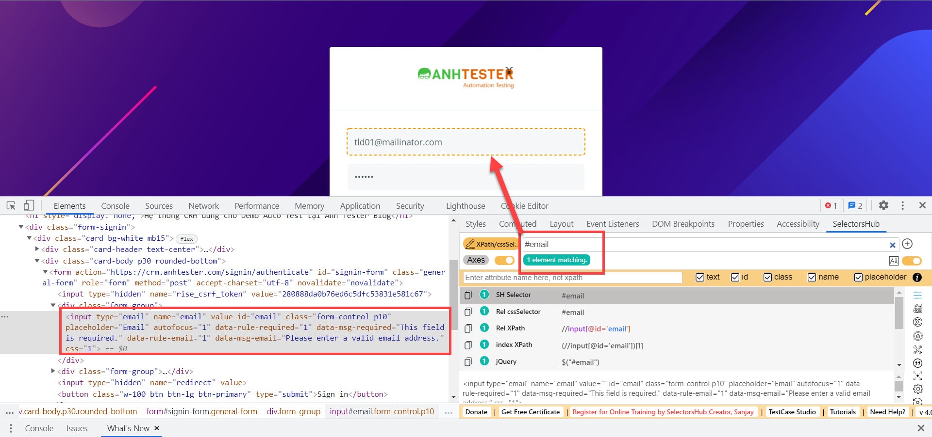 [Selenium Java] Bài 5: Cách xác định Locators của Element trên website | Anh Tester