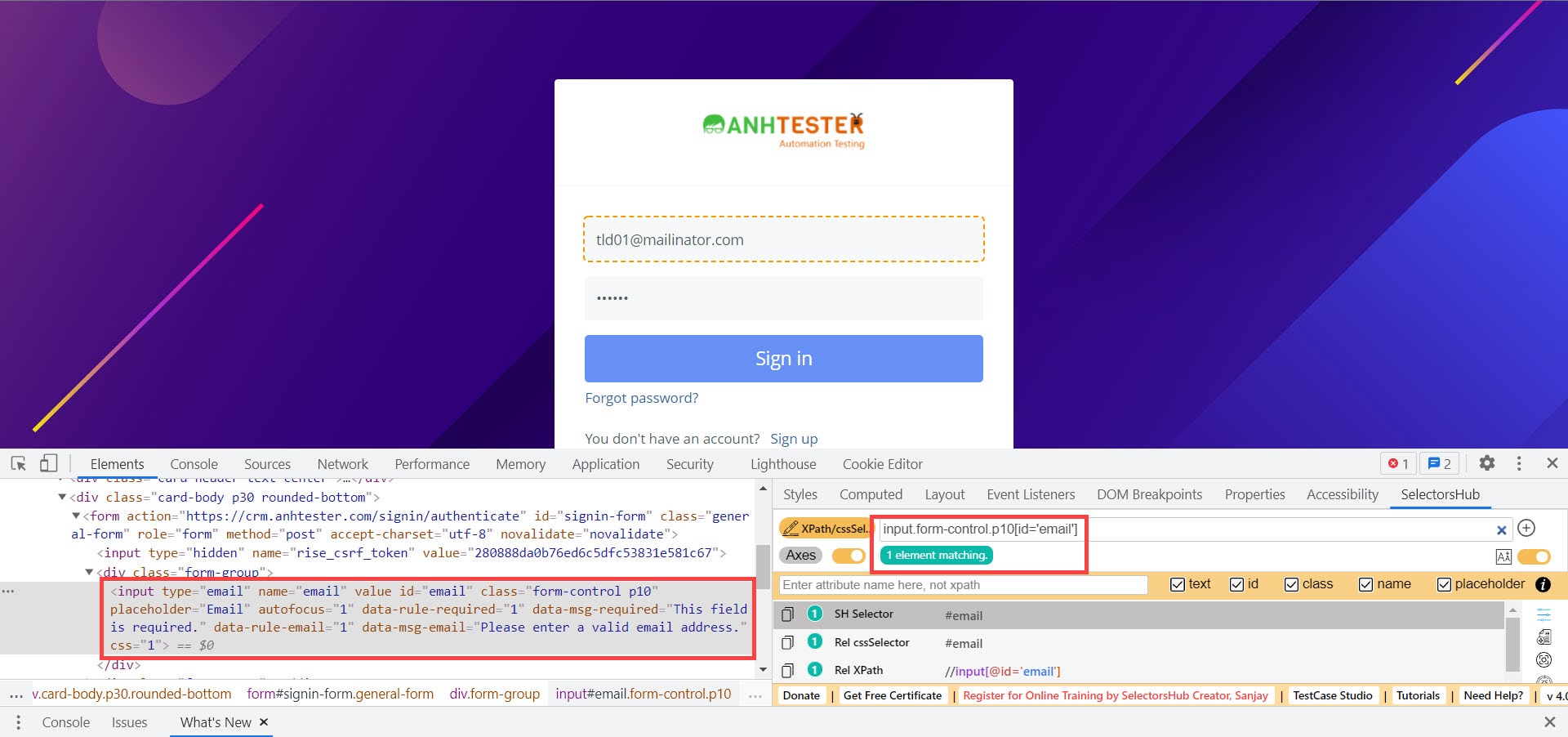 [Selenium Java] Bài 5: Cách xác định Locators của Element trên website | Anh Tester