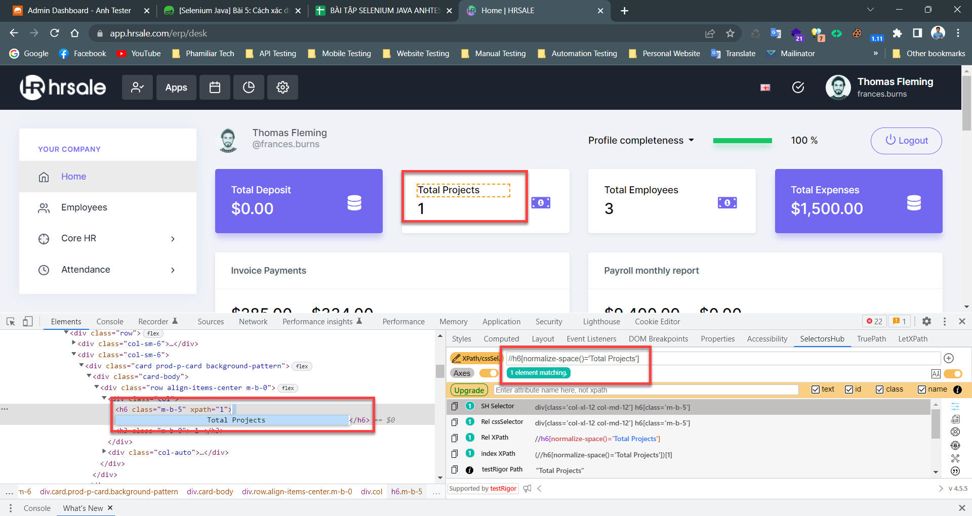 [Selenium Java] Bài 5: Cách xác định Locators của Element trên website | Anh Tester