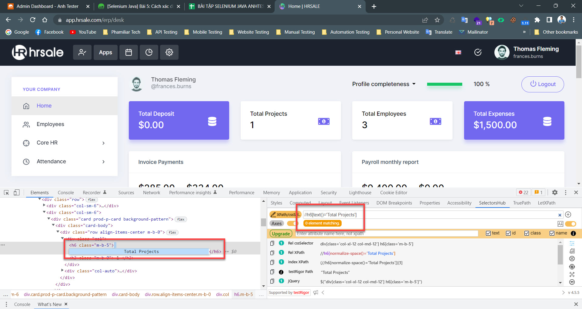 [Selenium Java] Bài 5: Cách xác định Locators của Element trên website | Anh Tester