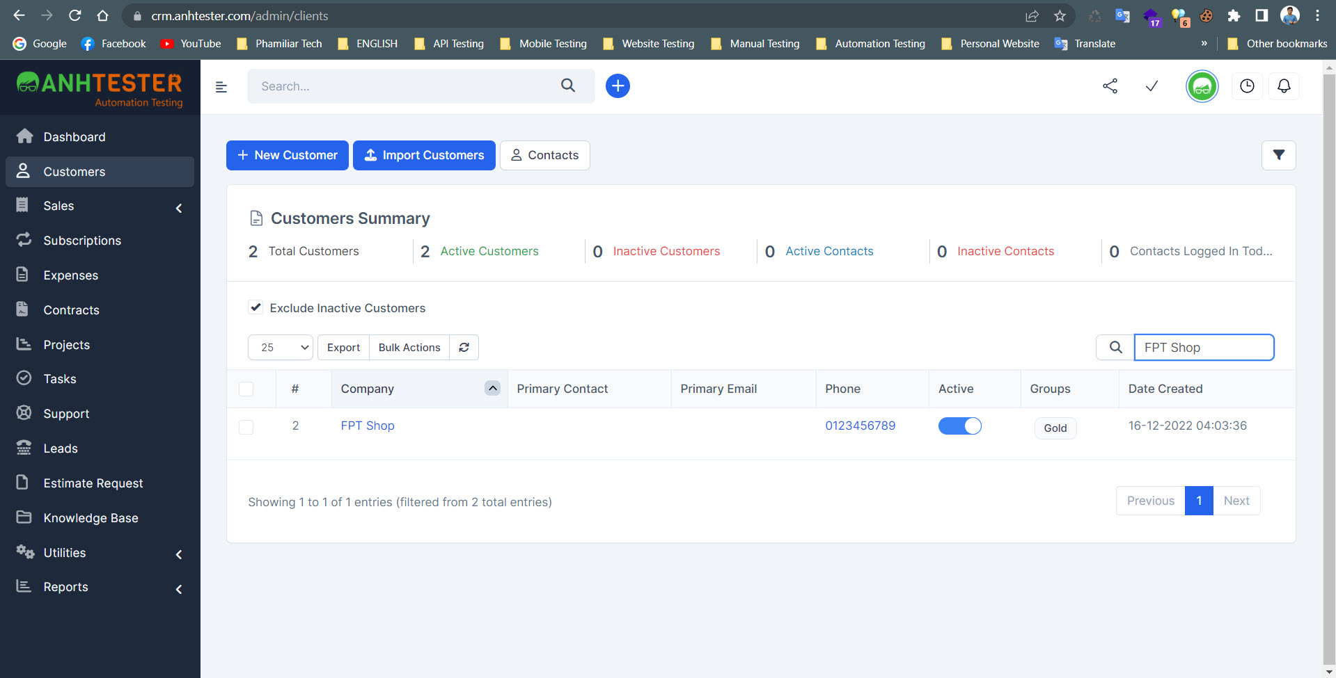 [Selenium Java] Bài 16: Thực hành Auto Test hệ thống CRM | Anh Tester