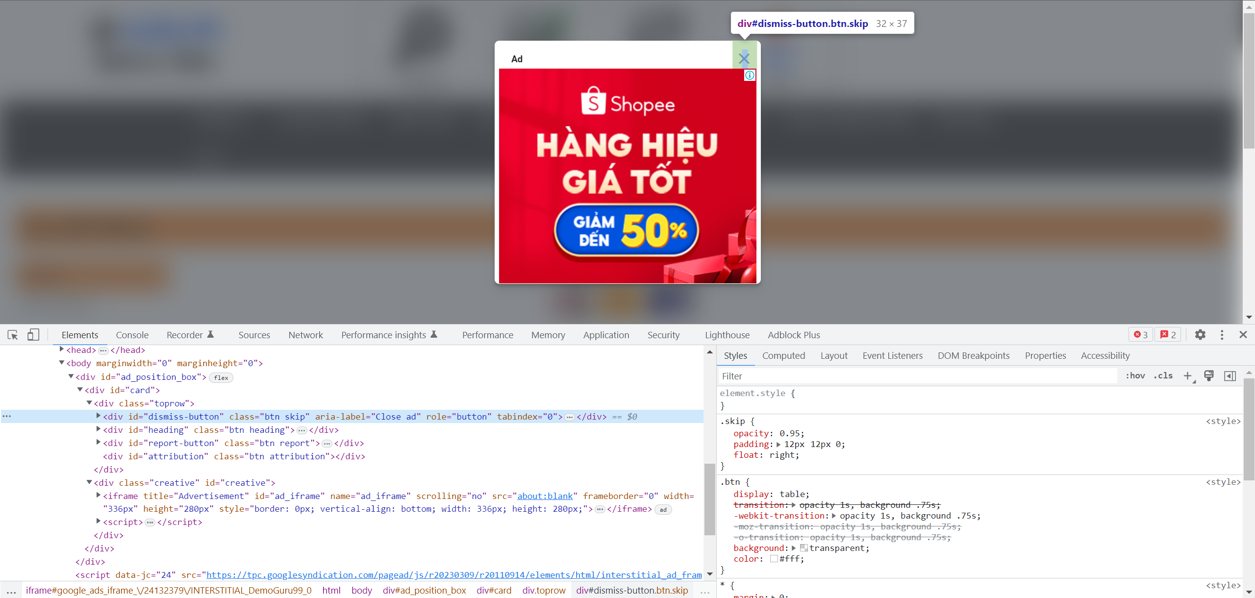 Handle Ads Google using Selenium | Anh Tester