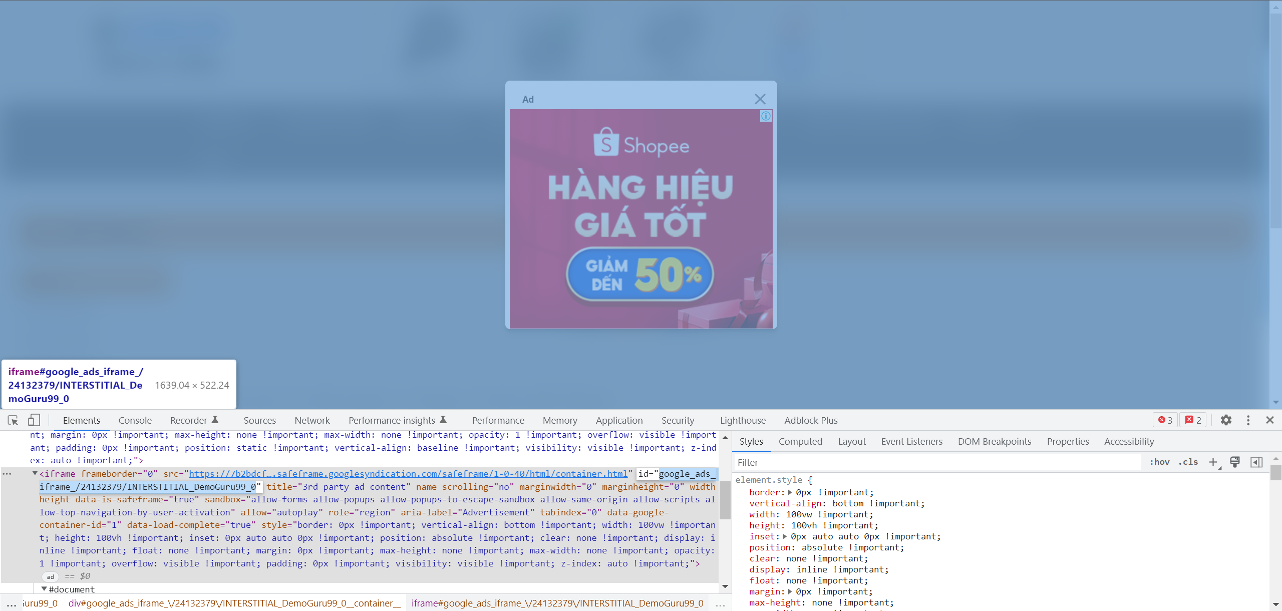 Handle Ads Google using Selenium | Anh Tester