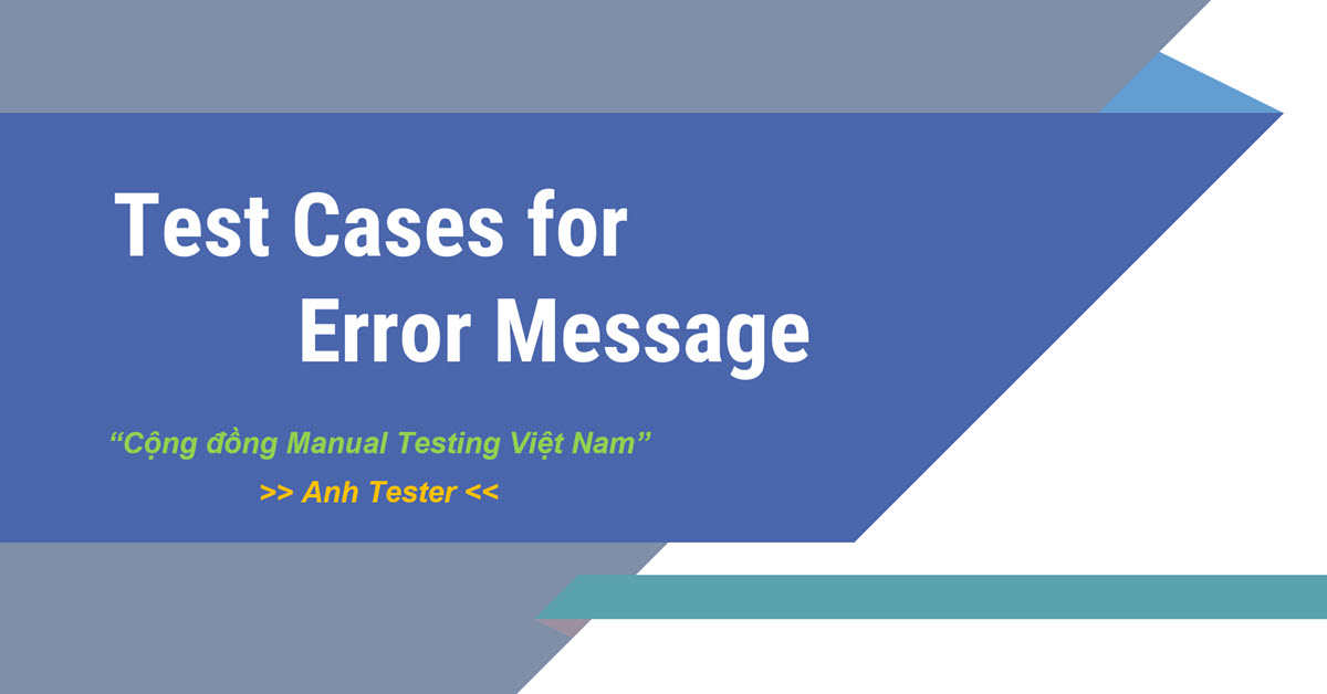 Test Cases for Error Message